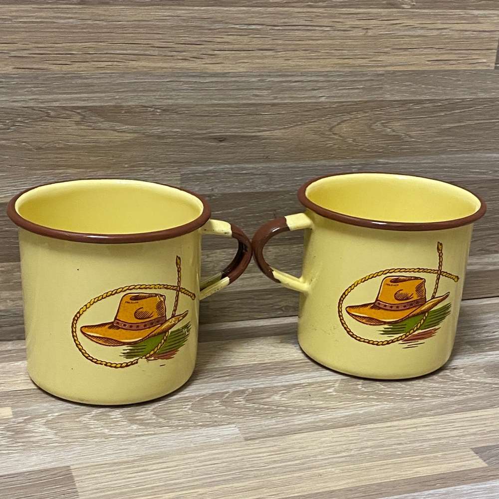 Vintage Western Themed tin Mug Monterrey Western Wear vintage camp fire mugs - Picture 3 of 8